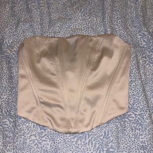Garage Cream Satin Crop Top